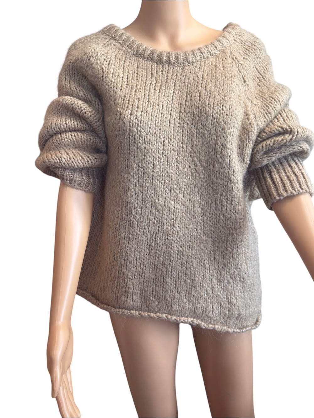 ZARA Knit Chunky Sweater in Light Beige